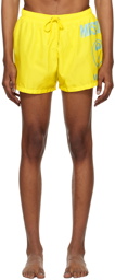 Moschino Yellow Double Question Mark Swim Shorts