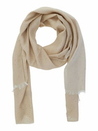 TwinSet Beige Sequin Scarf With Logo Lettering In Tech Fabric Woman