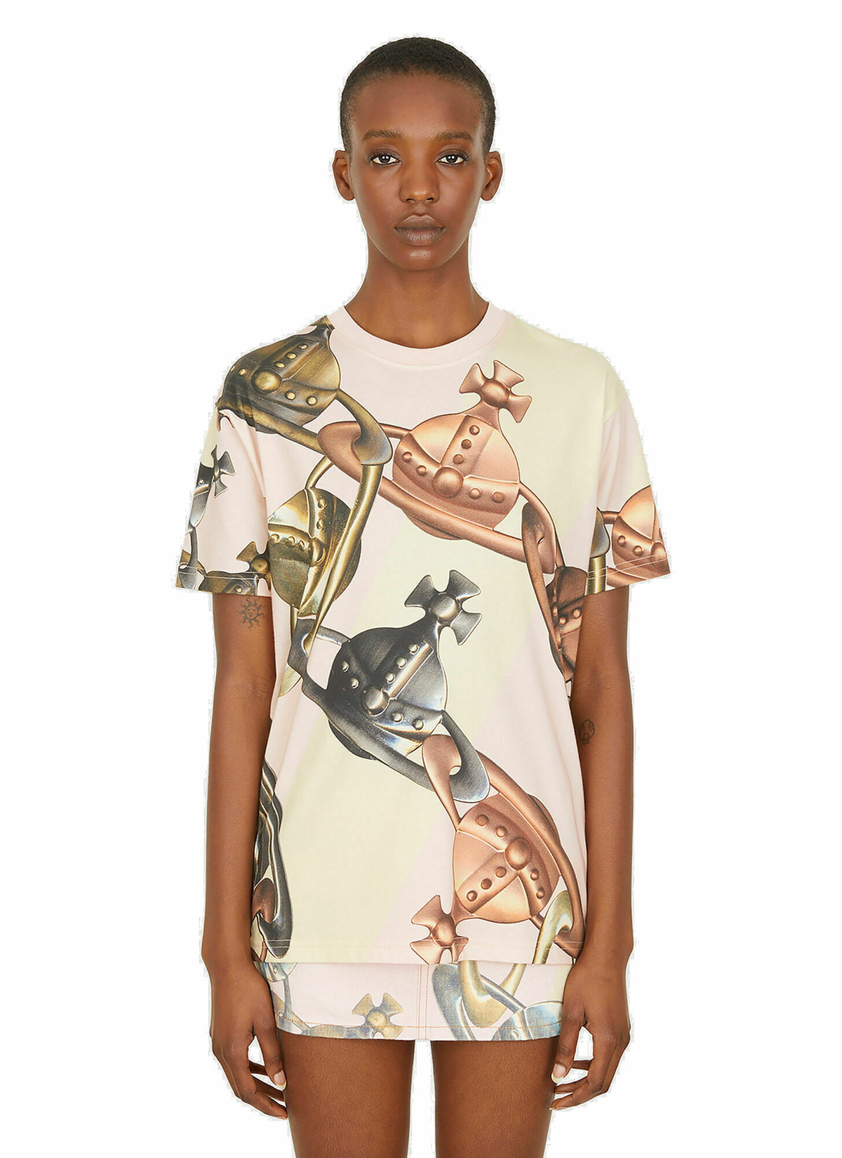 Vivienne Westwood - Orb Print T-Shirt in Beige Vivienne Westwood