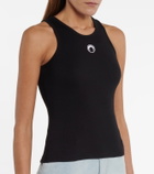 Marine Serre Ribbed-knit cotton tank top