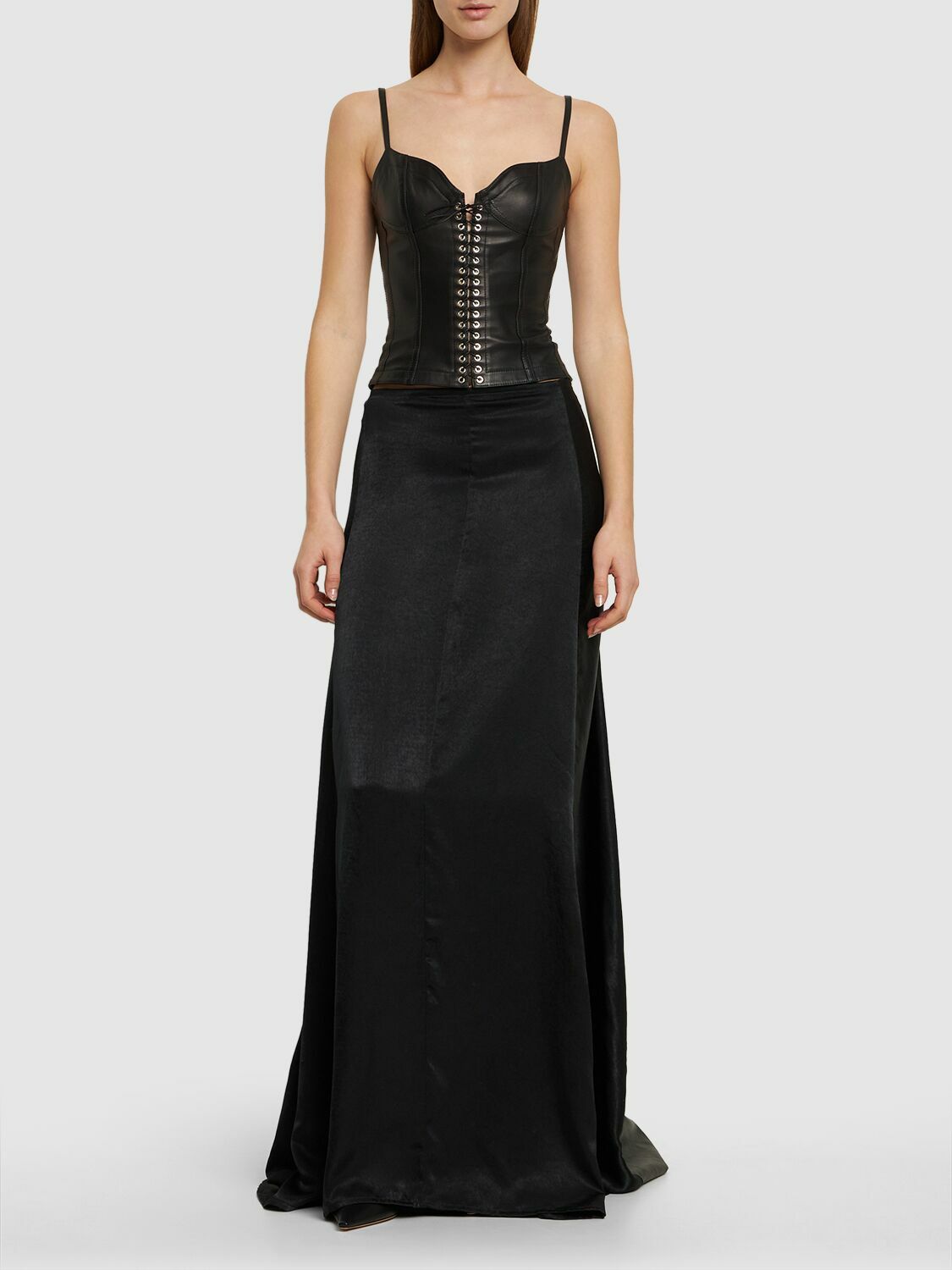LUDOVIC DE SAINT SERNIN - Leather Lace-up Bustier Top Ludovic de Saint Sernin LUDOVIC DE SAINT SERNIN - Leather Lace-up Bustier Top Ludovic de Saint Sernin