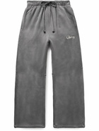 CHERRY LA - Straight-Leg Logo-Embroidered Cotton-Jersey Sweatpants - Gray