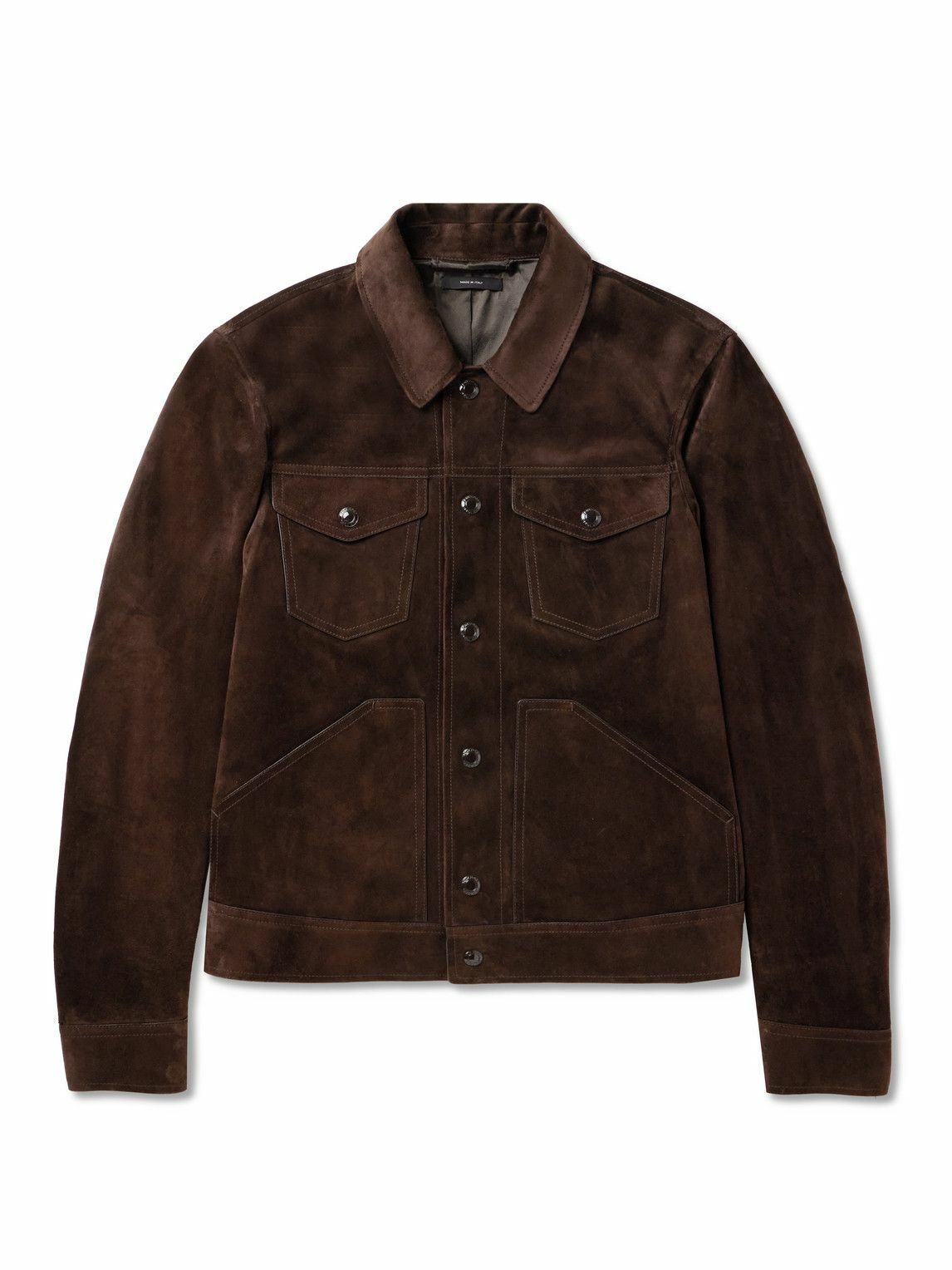 TOM FORD - Suede Trucker Jacket - Brown TOM FORD