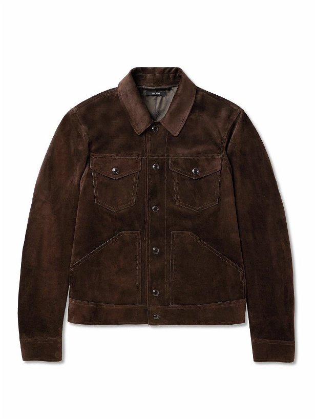 Photo: TOM FORD - Suede Trucker Jacket - Brown