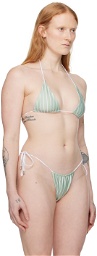 Poster Girl Green & White Elle Reversible Bikini Top