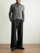 The Row - Almot Brushed-Cotton Polo Shirt - Gray