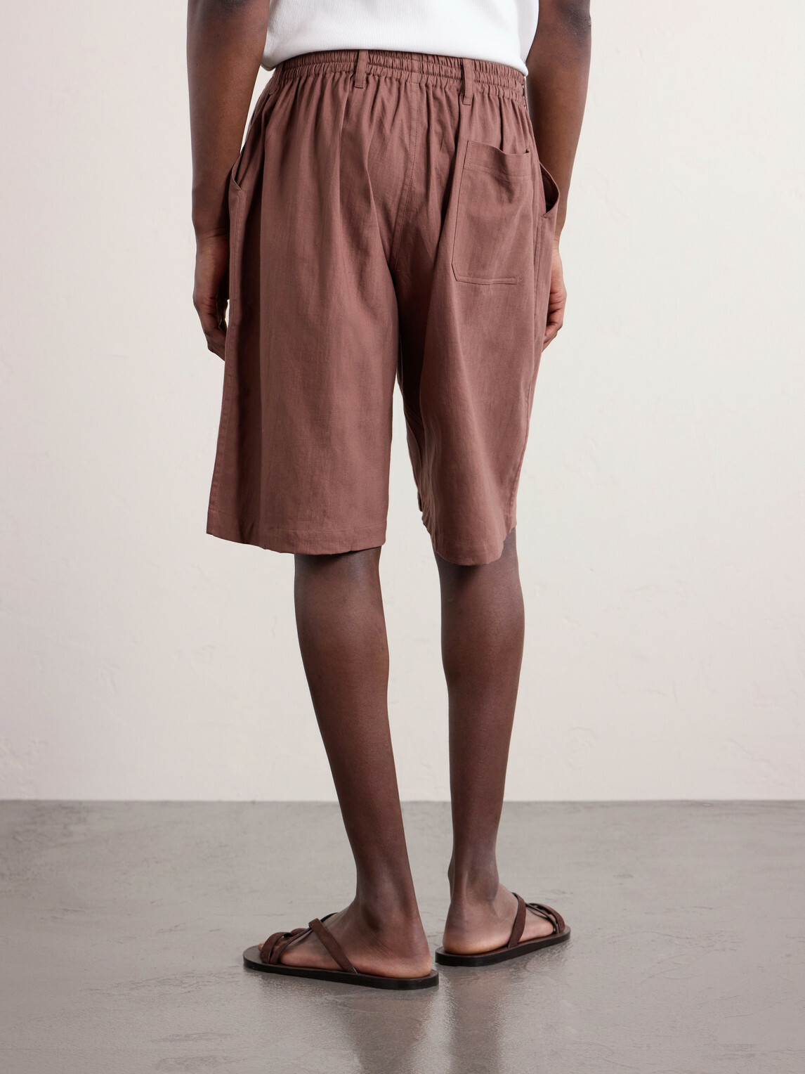 Kardo - Milo Straight-Leg Cotton Drawstring Shorts - Brown