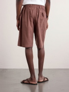 Kardo - Milo Straight-Leg Cotton Drawstring Shorts - Brown
