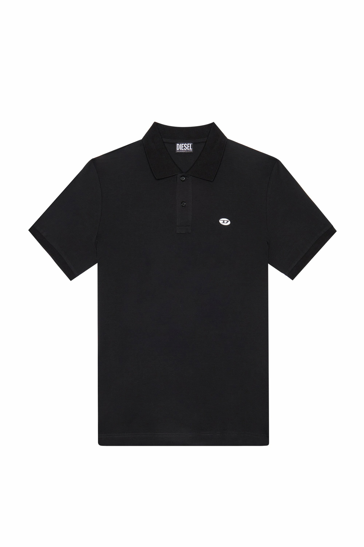 Diesel Polo shirt with D oval Patch - Polos Mens in Black