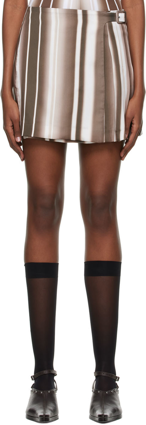 Anne Isabella Brown Tencel Mini Skirt