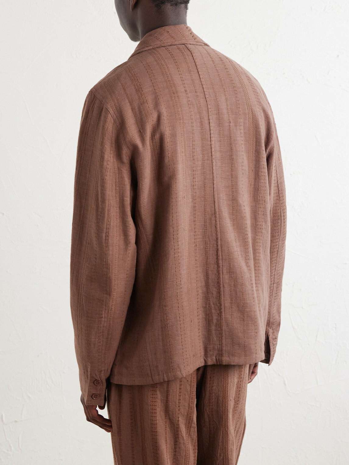 Kardo - Somesh Cotton-Jacquard Suit Jacket - Brown
