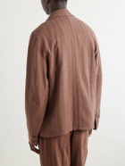 Kardo - Somesh Cotton-Jacquard Suit Jacket - Brown