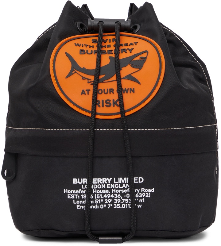 Photo: Burberry Black Nylon Badge Appliqué Backpack