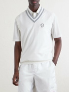Brunello Cucinelli - Logo-Embroidered Cotton Golf Sweater Vest - White