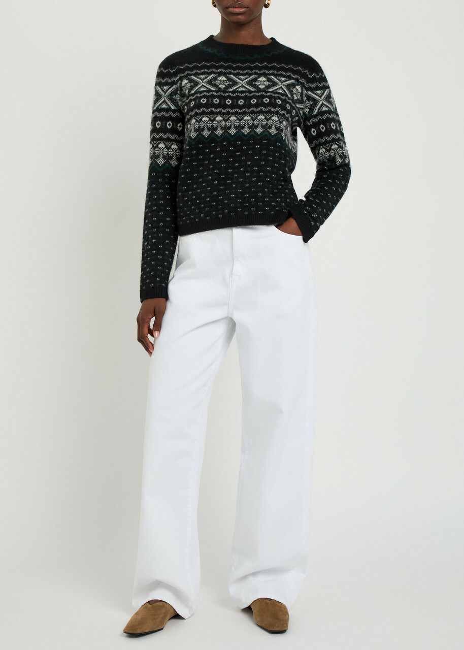 Vince Boiled Fair Isle Cashmere Jumper Black