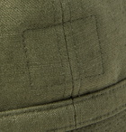 Needles - Slub Linen and Cotton-Blend Bucket Hat - Army green