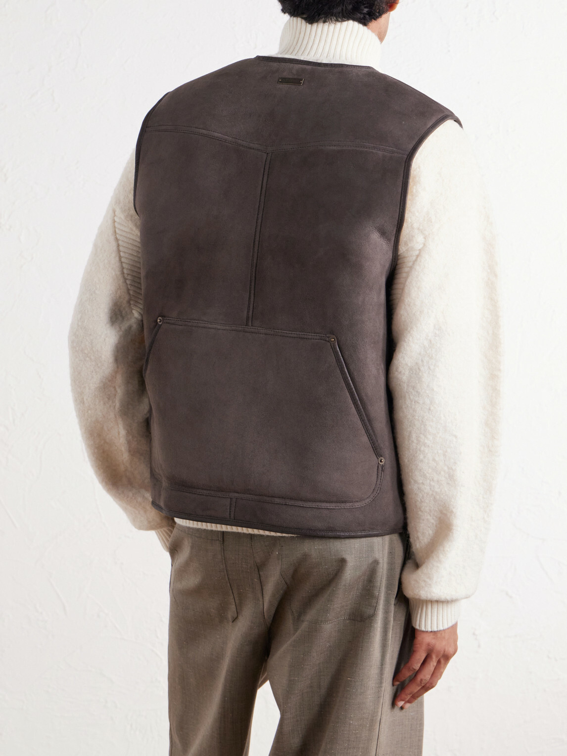 Aimé Leon Dore - Leather-Trimmed Suede Vest - Brown