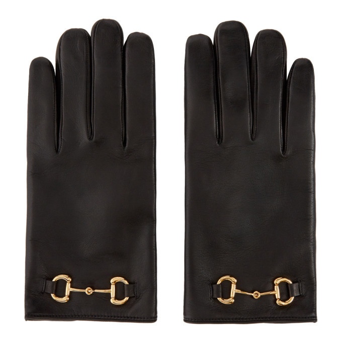 Photo: Gucci Black Leather Horsebit Gloves