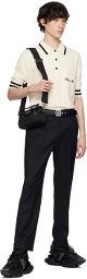 Balmain Black Leather PB Belt