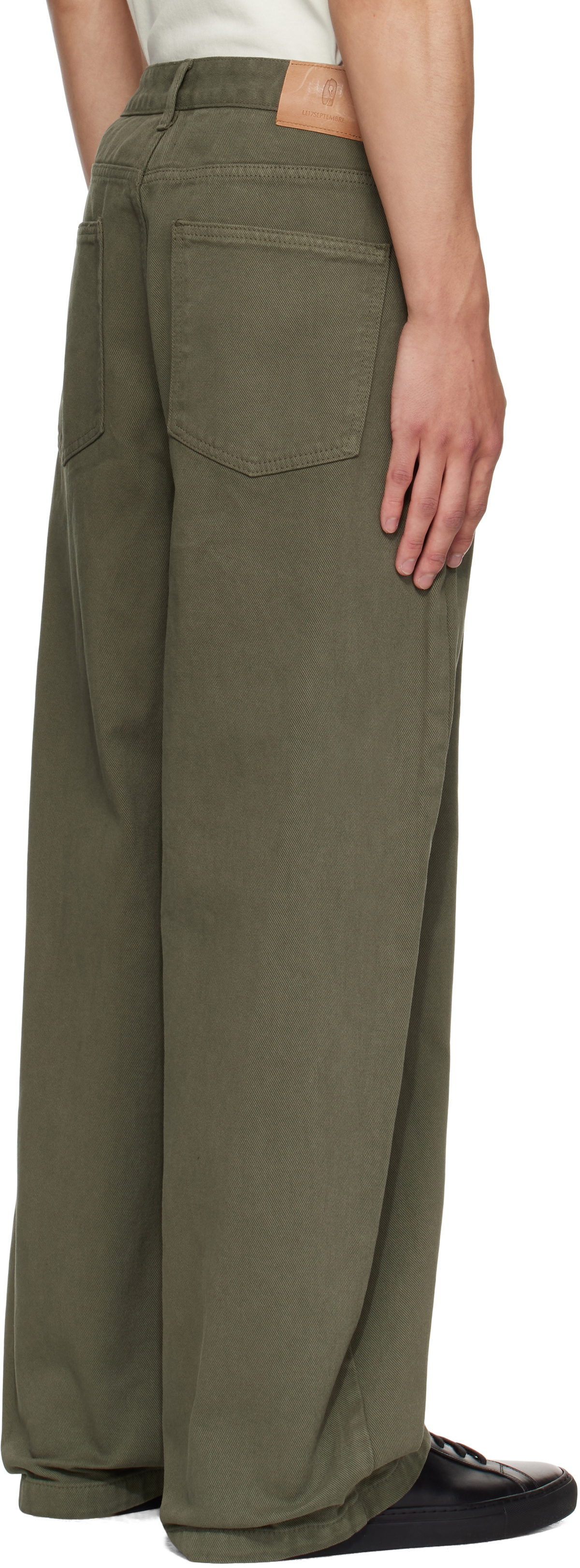 LE17SEPTEMBRE Khaki One Tuck Wide Jeans