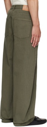 LE17SEPTEMBRE Khaki One Tuck Wide Jeans