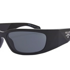 Prada Eyewear Men's A19S Sunglasses in Black/Dark Grey 