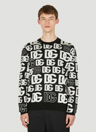 Jacquard Logo Sweater in Black