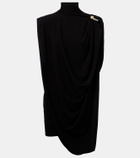 Jean Paul Gaultier Draped embellished jersey minidress