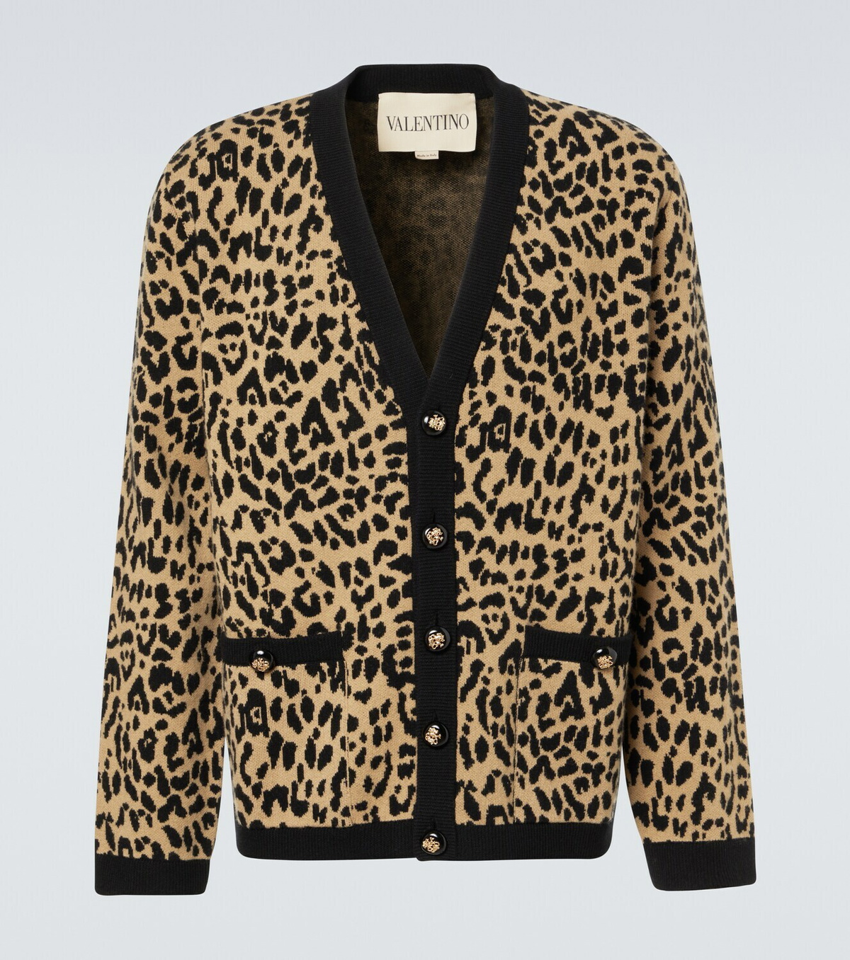 Valentino Jacquard virgin wool cardigan