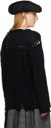 Y's Black Lace-Up Sweater