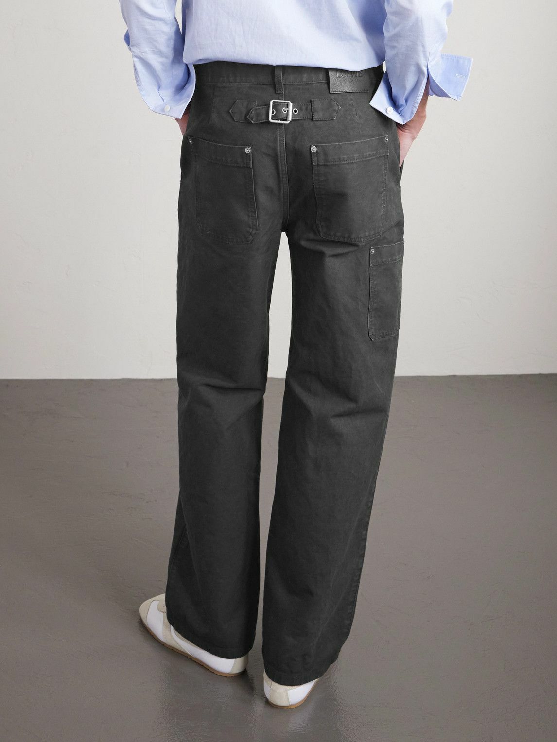 LOEWE - Straight-Leg Cotton Trousers - Gray