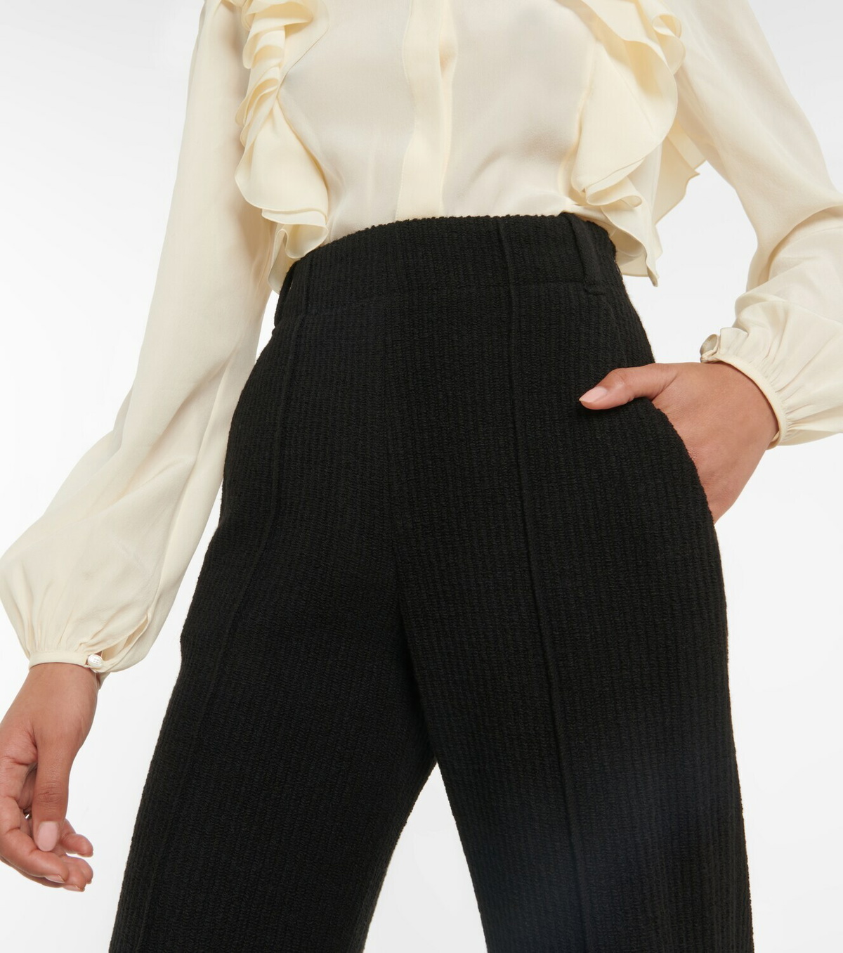 パンツ SEE BY CHLOE ARCHIVE VIRGIN WOOL SLACKS See by Chloé Virgin Wool Straight Leg Pants - Grey, 8.75