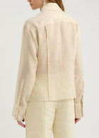 Clea Mason Semi-sheer Wool-blend Shirt Cream