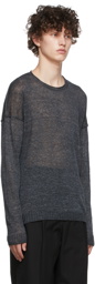 Isabel Benenato Grey Linen Sweater