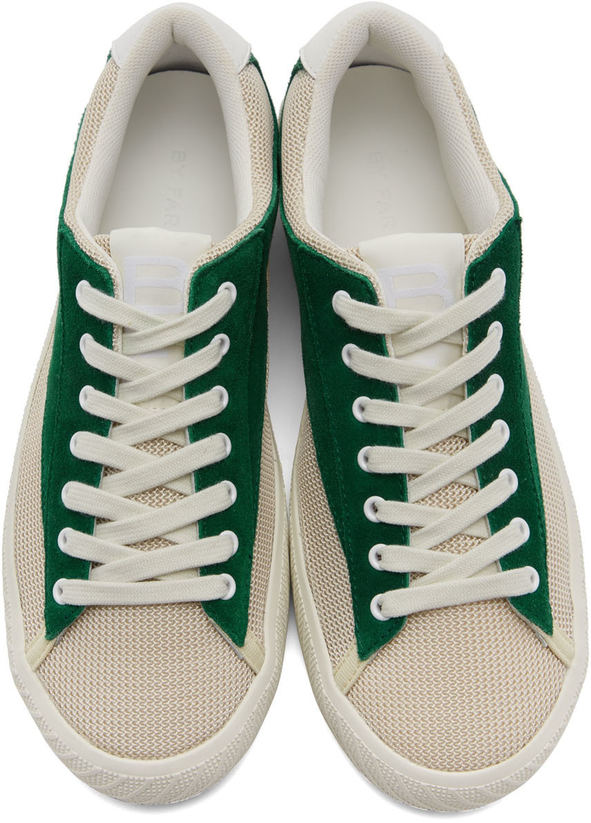 BY FAR Green Off White Suede Rodina Sneakers