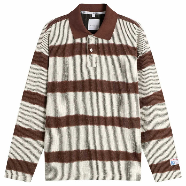 Photo: Napapijri Men's x Martine Rose Long Sleeve Polo in Stripe L64