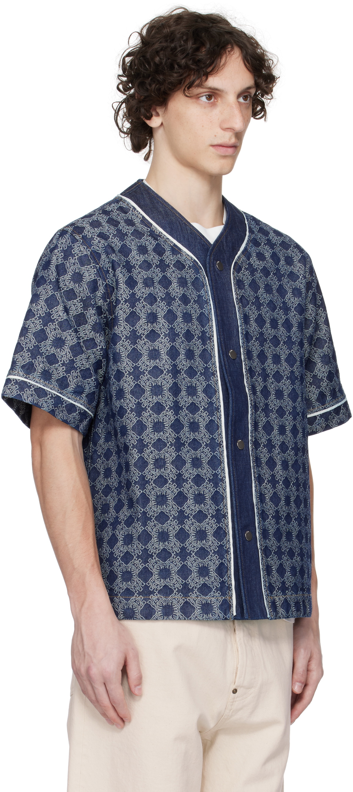 AMIRI Black MA Quad Baseball Denim Shirt Amiri