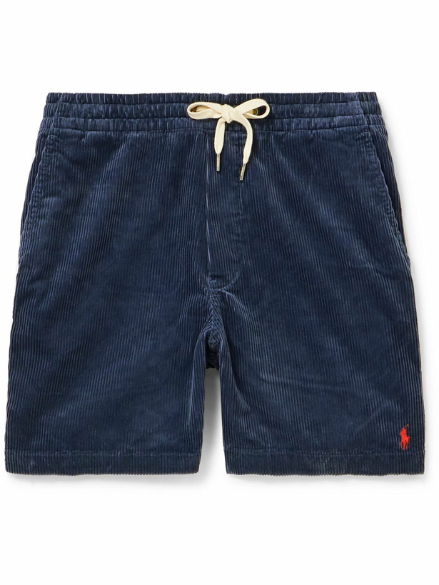 Photo: Polo Ralph Lauren - Prepster Straight-Leg Cotton-Corduroy Drawstring Shorts - Blue