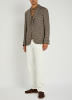 Officine Générale Houndstooth Wool-blend Blazer Brown
