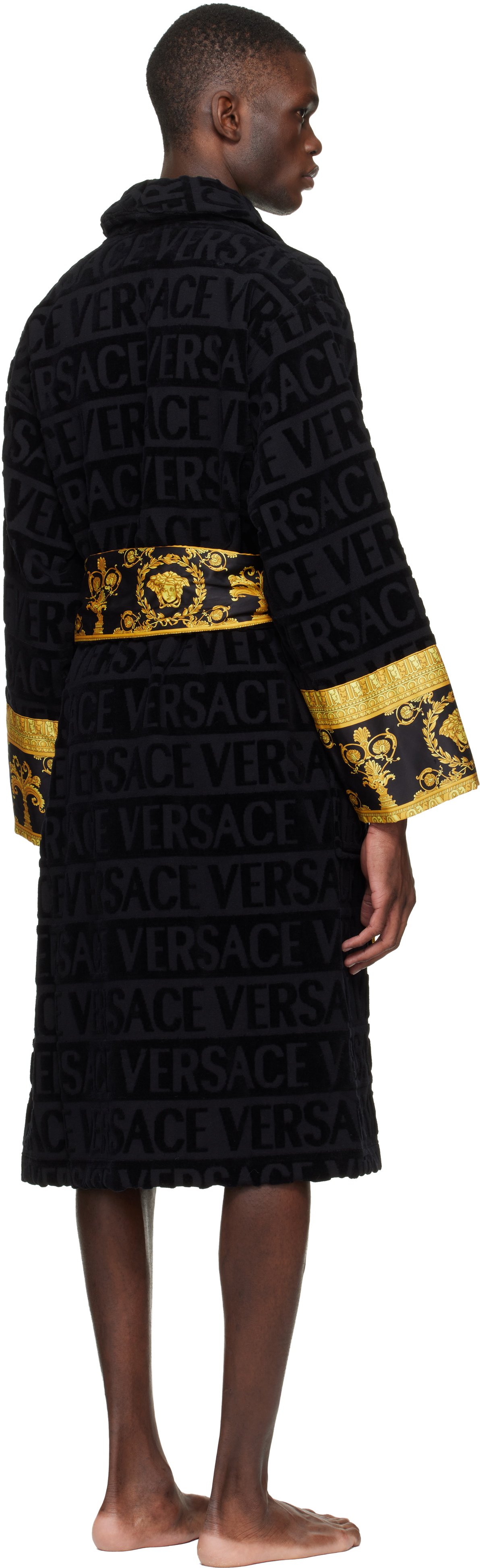 Versace Black 'I Heart Baroque' Bathrobe