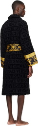 Versace Black 'I Heart Baroque' Bathrobe