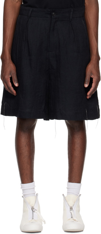 Photo: Professor.E Black Pleated Shorts