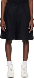 Professor.E Black Pleated Shorts
