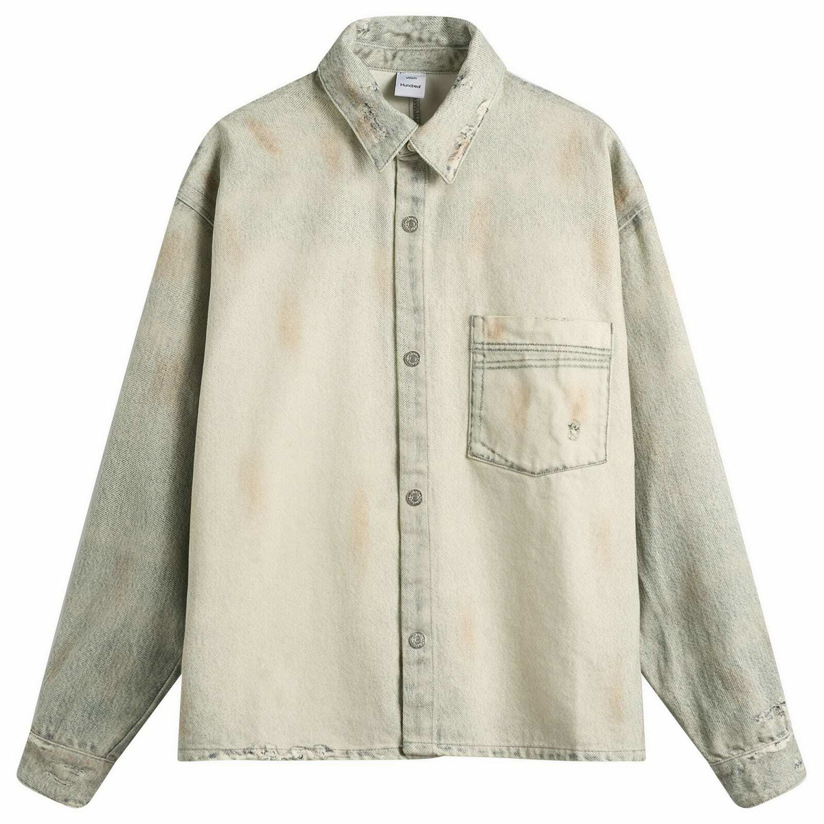 Won Hundred Men's Maza Printed Denim Shirt in Digital Painted