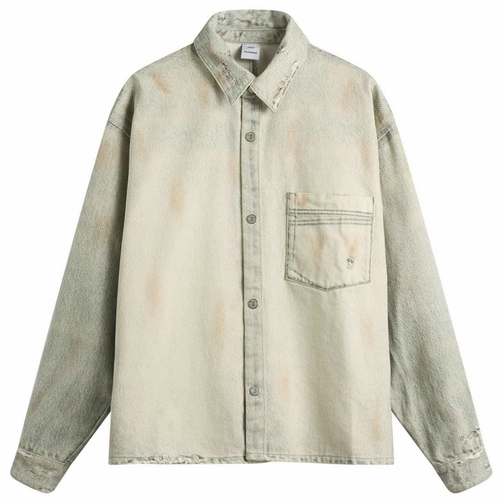 Photo: Won Hundred Men's Maza Printed Denim Shirt in Digital Painted