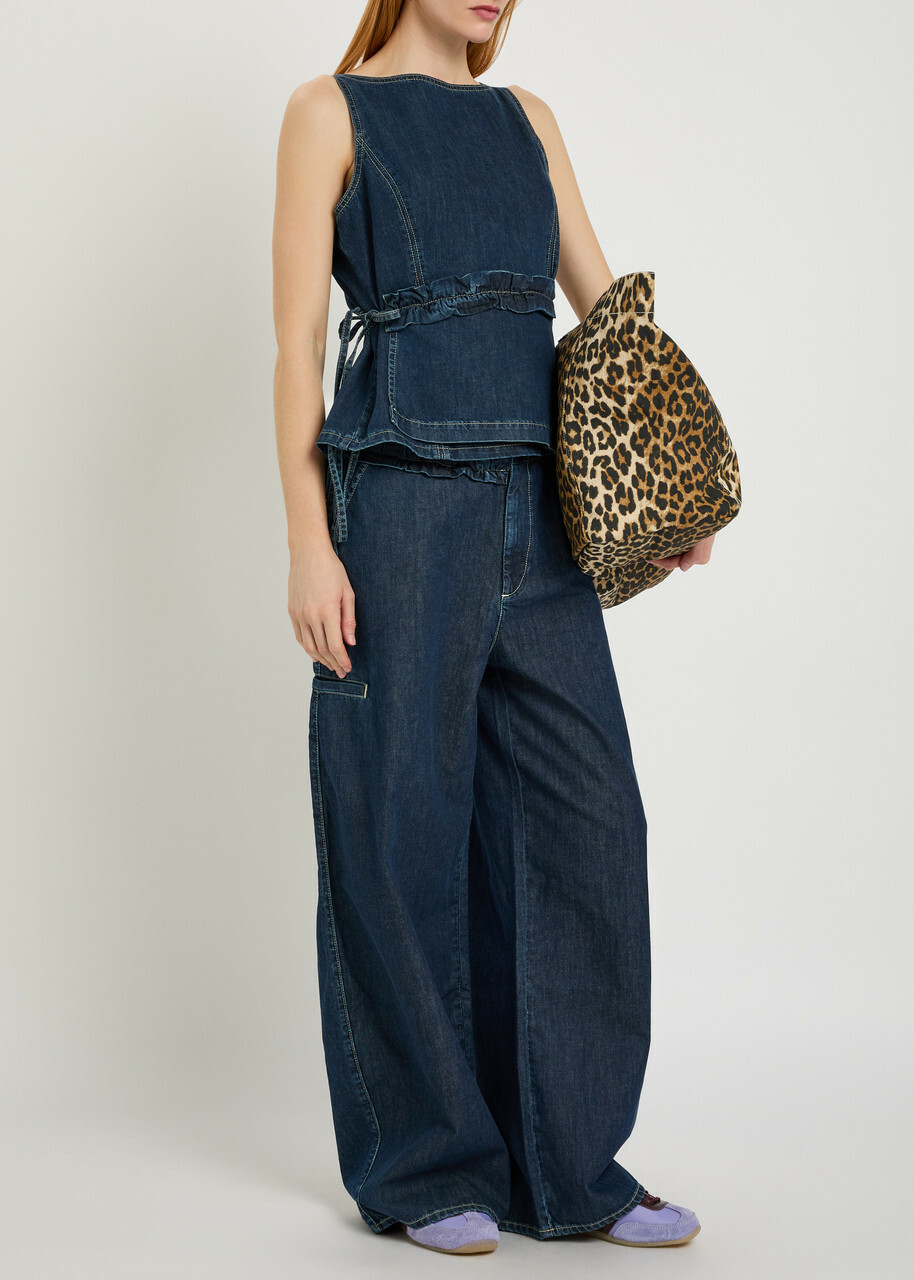 Damson Madder Augusta Ruffled Straight-leg Jeans Indigo