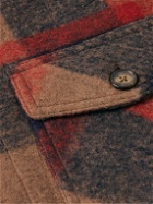 Portuguese Flannel - Catch Checked Brushed-Fleece Overshirt - Brown