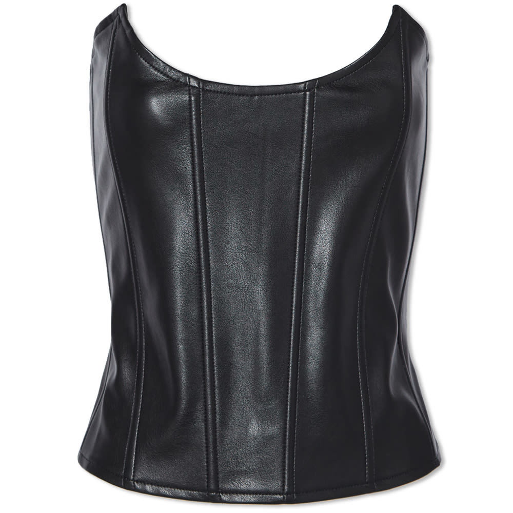Miaou brown Leia vegan leather corset top