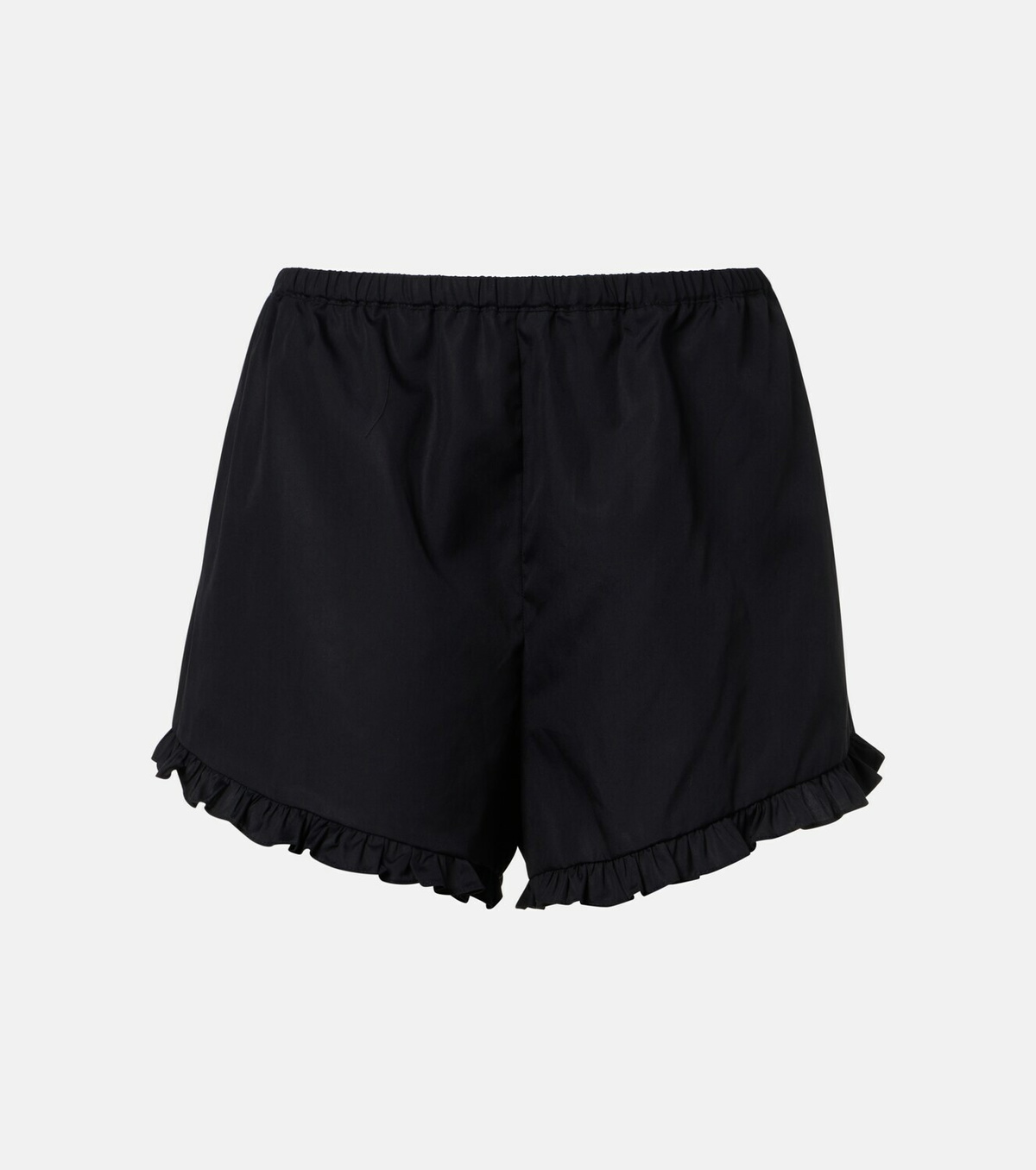 Hunza G Frill cotton poplin shorts