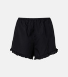 Hunza G Frill cotton poplin shorts